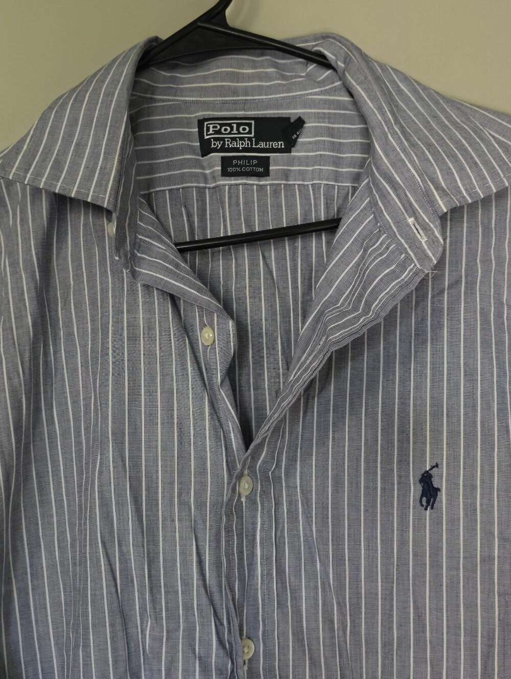 Polo by Ralph Lauren Light Blue and White Striped Button-Down Shirt
